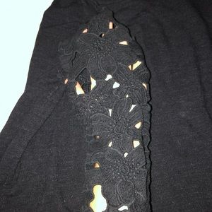 Open Back Floral Sleeve Sweater